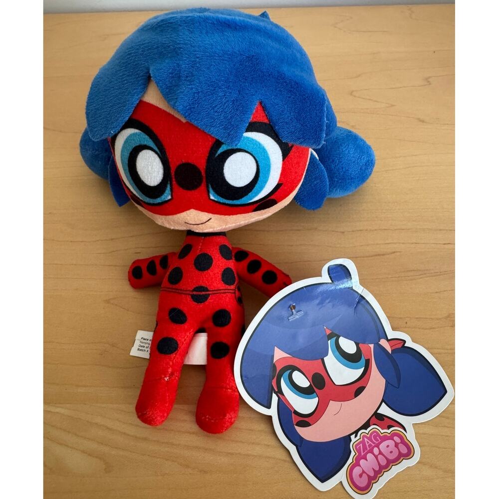 Miraculous Ladybug Zag Chibis Plush Toy 7" Doll Factory Red Polka Dot BNWT